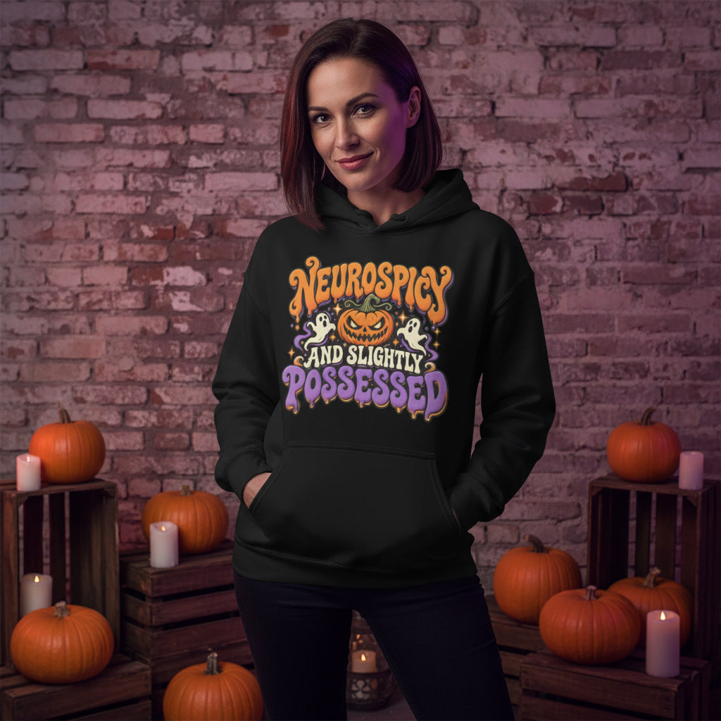 Neurospicy and slightly posessed Graphic Hoodie